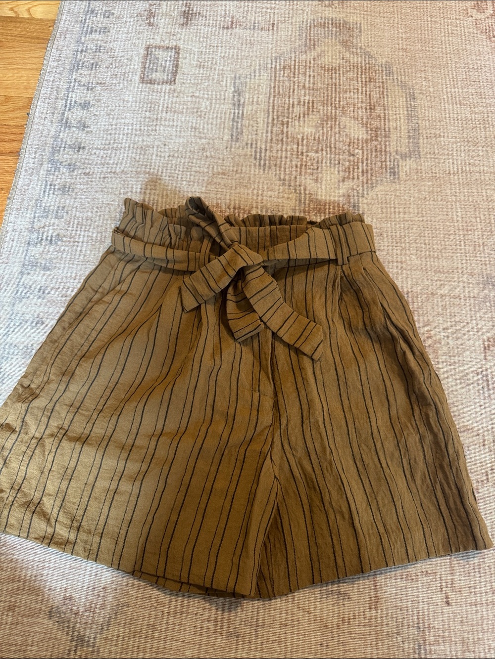 H&M striped paper bag shorts
